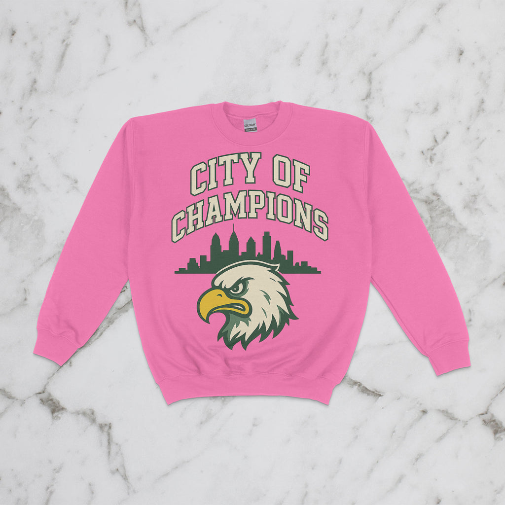 City of Champions Kids Crewneck – Angry Eagle Sweatshirt