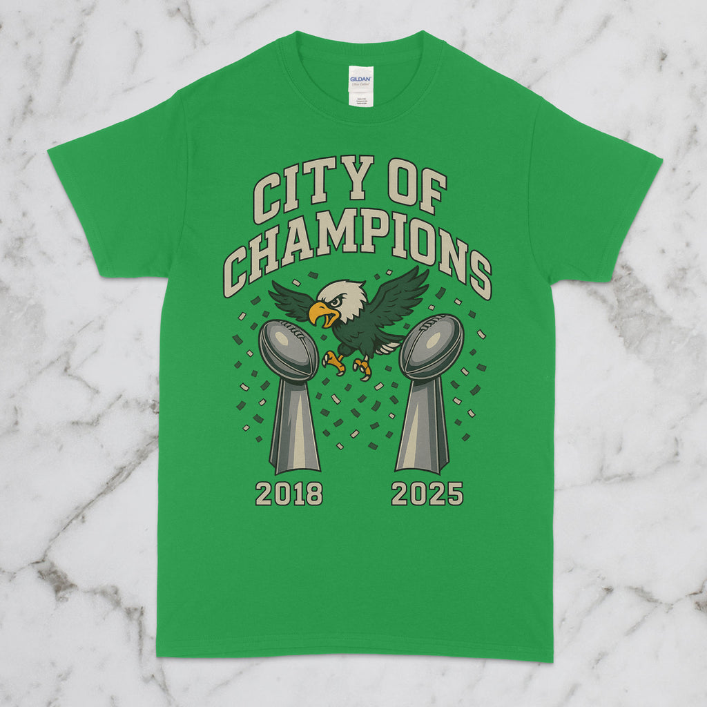 City of Champions Double Trophy T-Shirt - 2018 & 2025