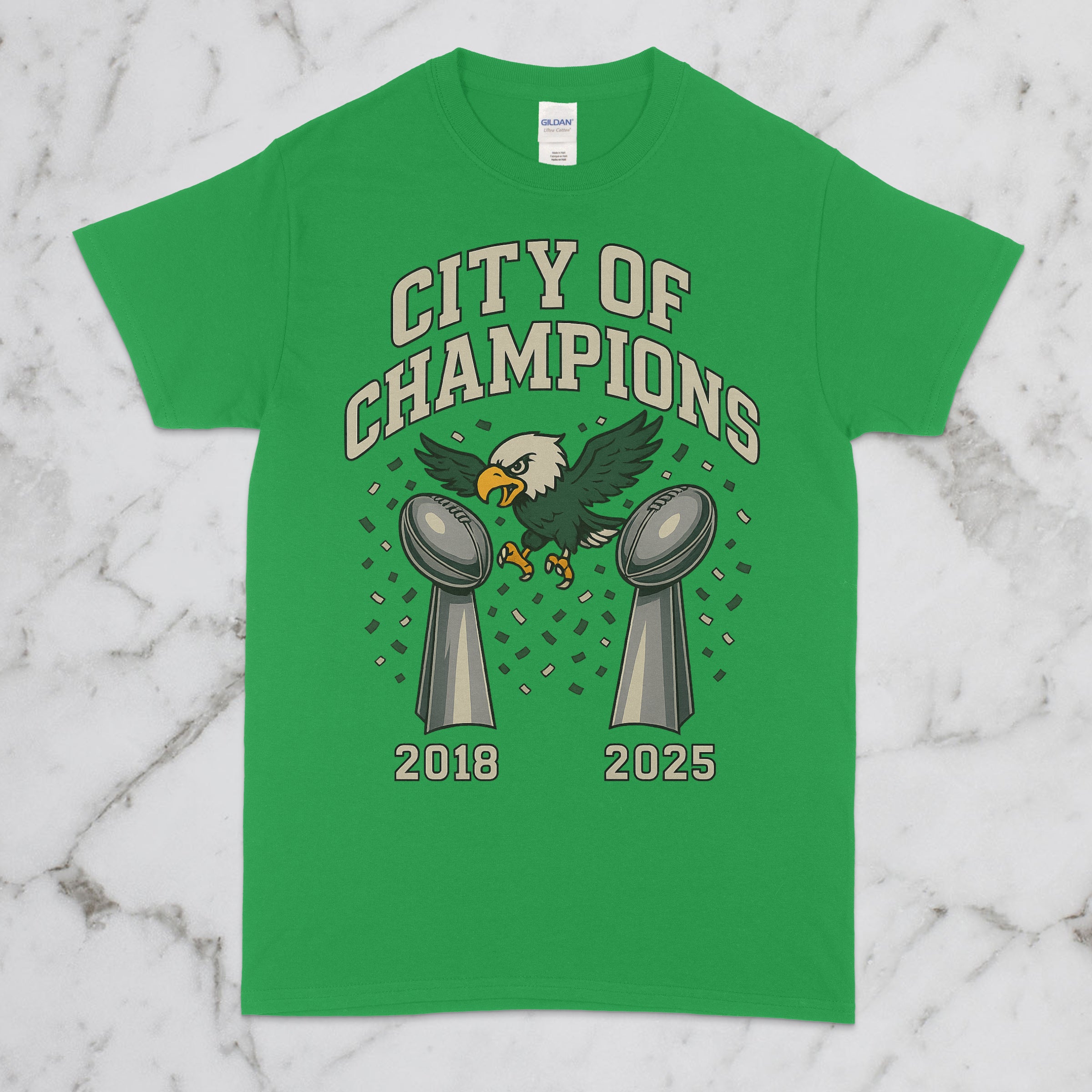 City of Champions Double Trophy T-Shirt - 2018 & 2025