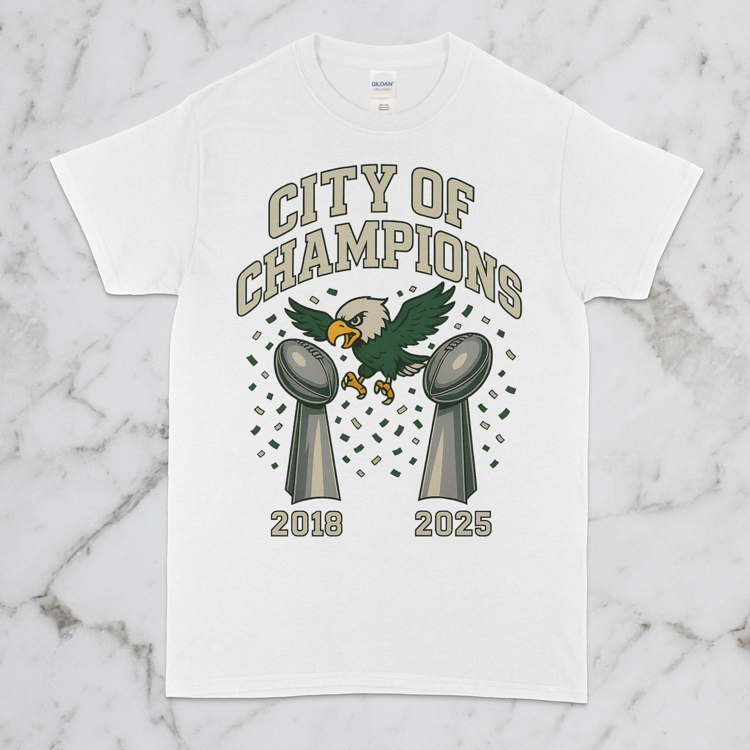 City of Champions Double Trophy T-Shirt - 2018 & 2025