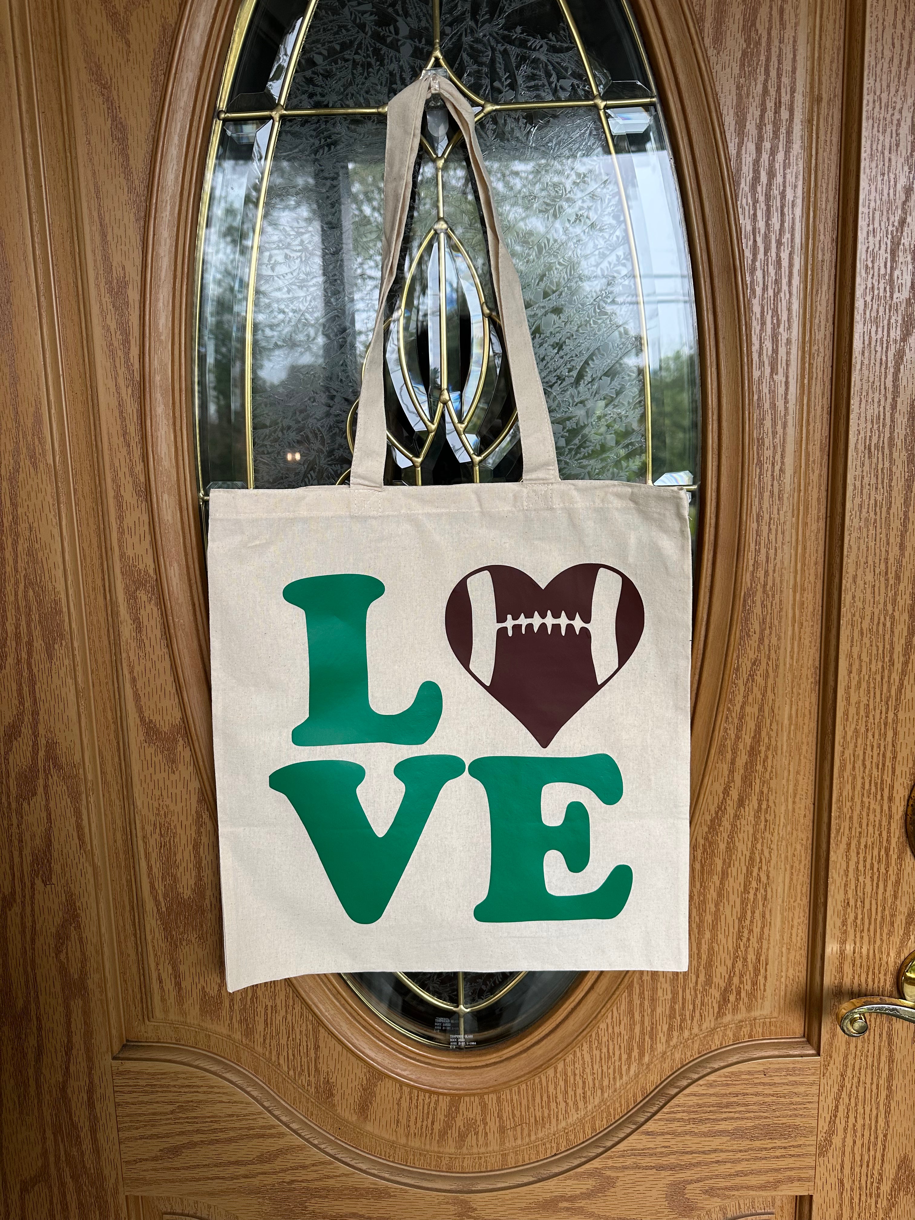 "Love Football" Tote Bag