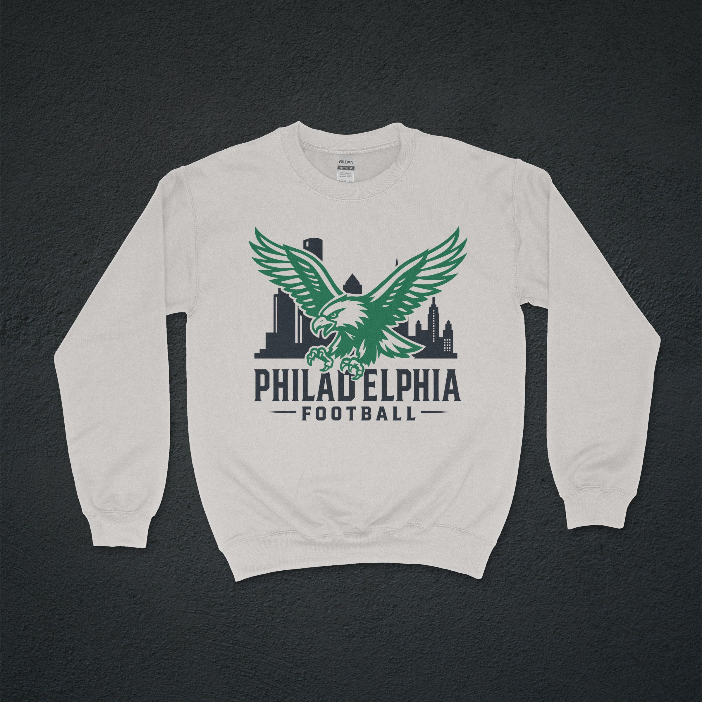 "Philadelphia Football" Philly Skyline Fleece Crew